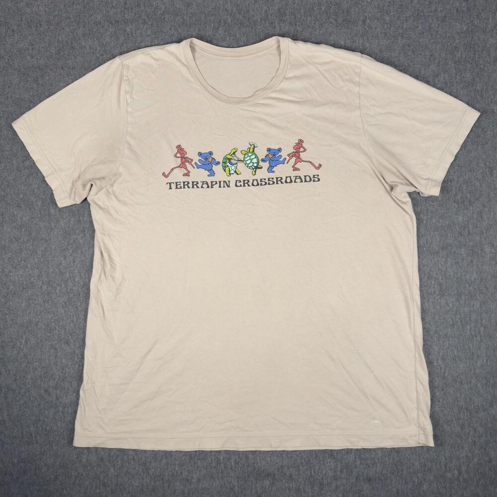 Terrapin Crossroads Shirt Mens XL Beige Grateful Dead Bears Graphic Tee T-Shirt